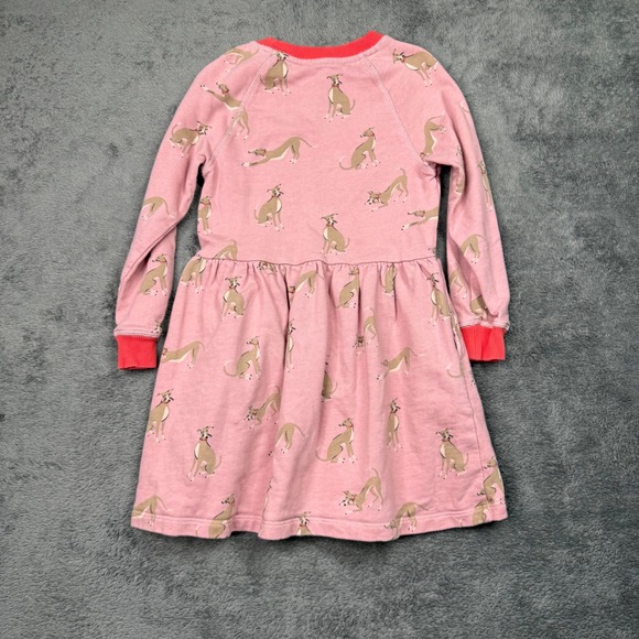 Mini Boden Vintage Pink Whippet Printed Sweatshirt Dress - Picture 7 of 7